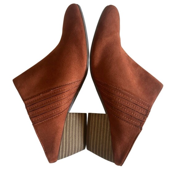 BCBG Generation Lori Faux Suede Rust Slide Mules Heel Shoe Sandals Womens 7B - Picture 9 of 13